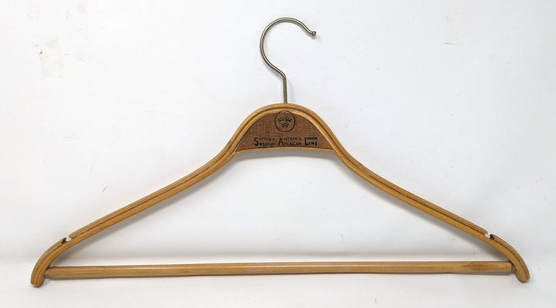 Various Ships - Elegant Swedish American Line wooden coat hanger
