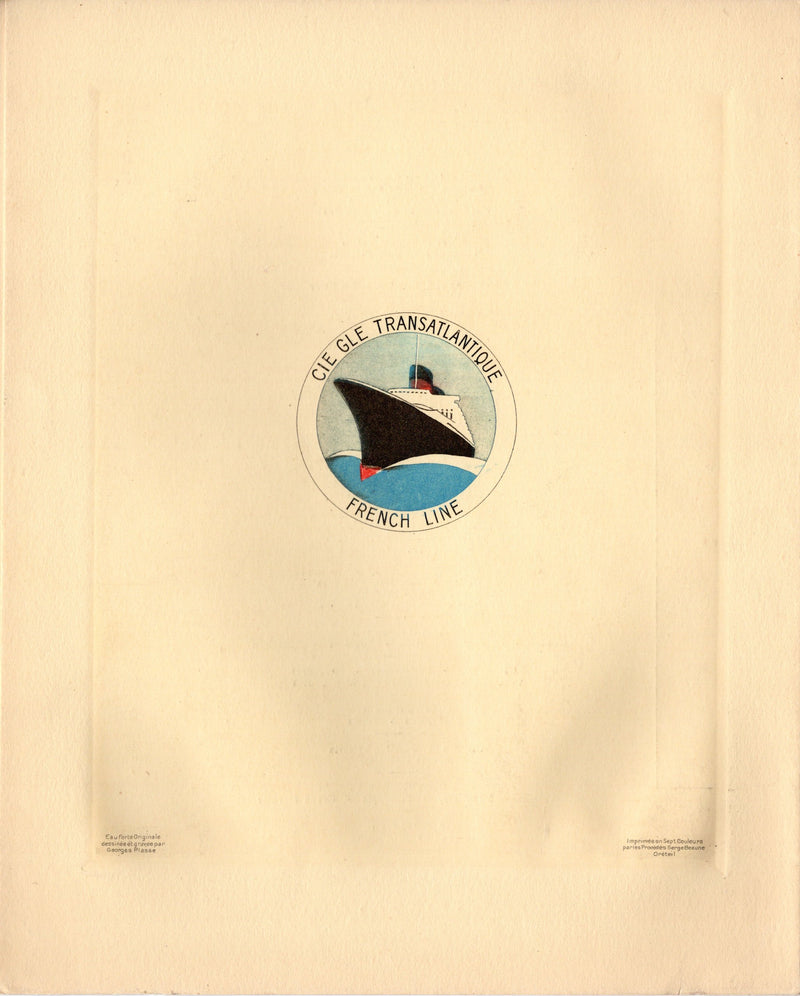 ILE DE FRANCE: 1927 - First Class dinner menu from December 1935