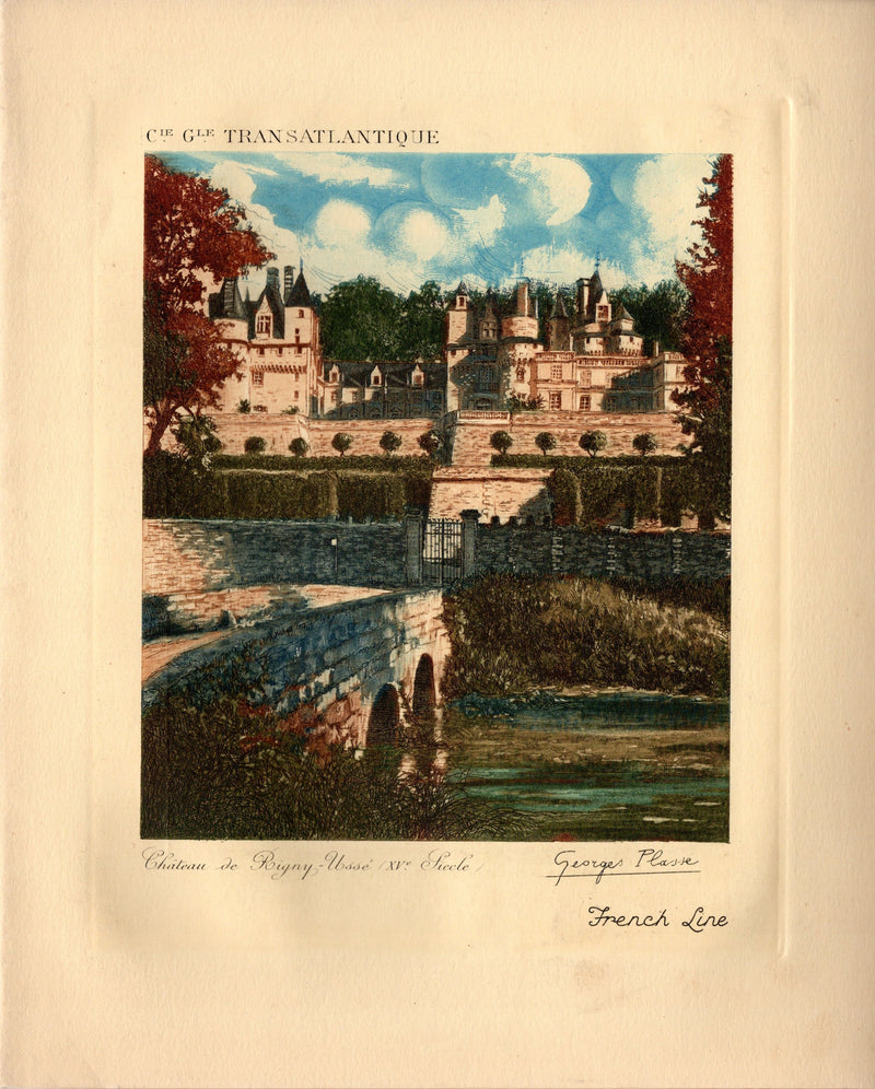 ILE DE FRANCE: 1927 - First Class dinner menu from December 1935