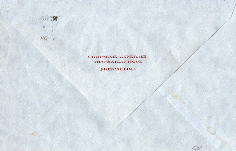 NORMANDIE: 1935 - Maiden Voyage cachet addressed to famed chief steward Henry Villar