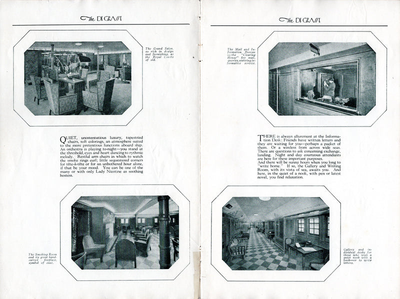 DE GRASSE: 1924 - Cabin (First) Class interiors brochure