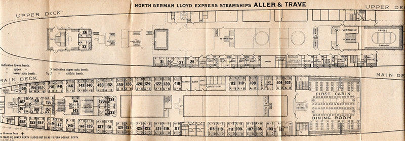 ALLER & TRAVE: 1886 - First Class 1901 deck plan