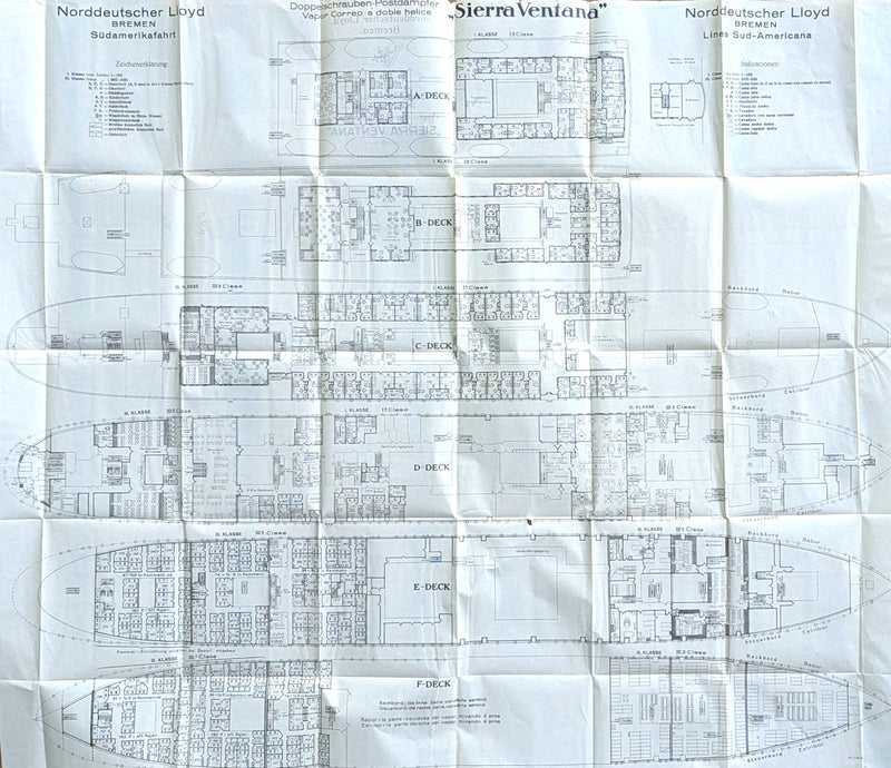 SIERRA VENTANA: 1923 - Full ship deck plan form 1925