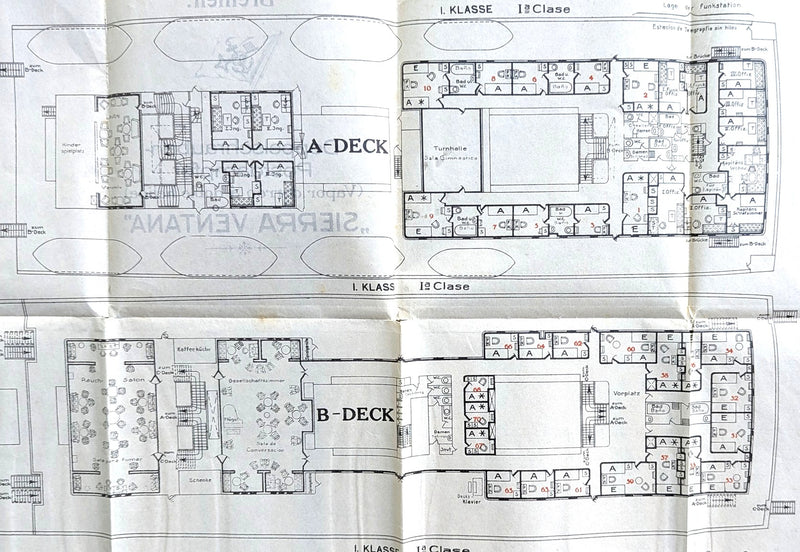 SIERRA VENTANA: 1923 - Full ship deck plan form 1925