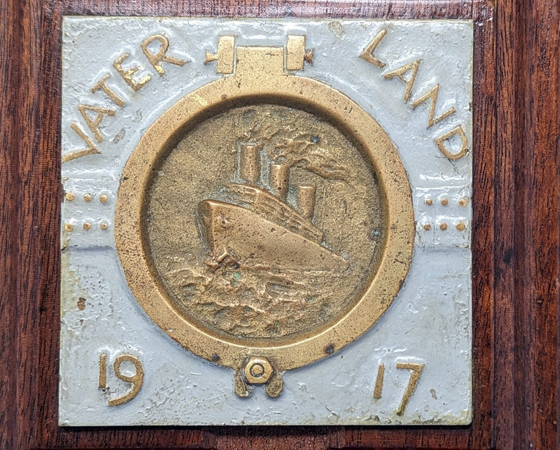 VATERLAND: 1914 - Bas-relief souvenir made by interned crew 1917 from Braynard Collection