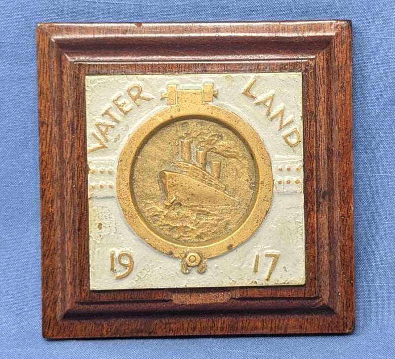 VATERLAND: 1914 - Bas-relief souvenir made by interned crew 1917 from Braynard Collection