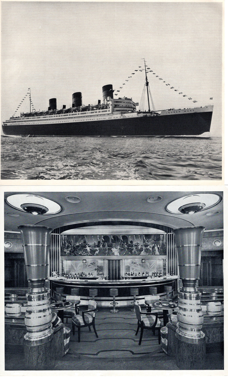 QUEEN MARY: 1936 - "Camera Studies" promotional folder from '36 w/ ship photos