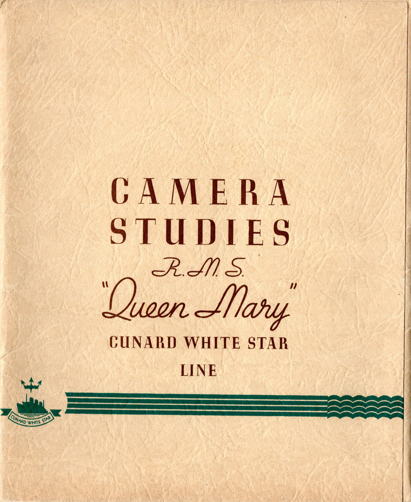 QUEEN MARY: 1936 - "Camera Studies" promotional folder from '36 w/ ship photos