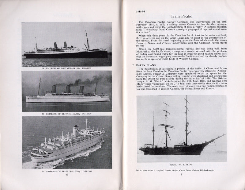 Various Ships - Canadian Pacific fleet history 1883-1968