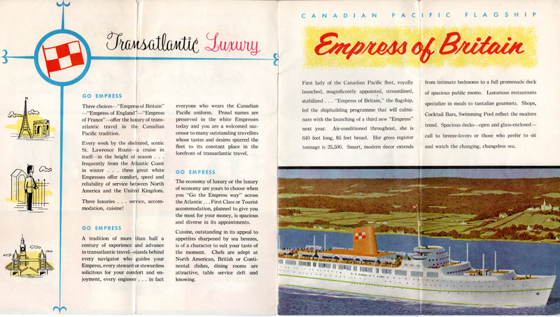 Various Ships - 1959 "Go White EMPRESS to Europe"