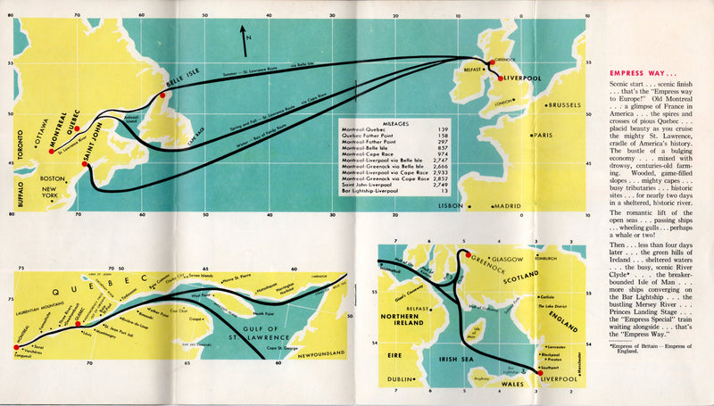 Various Ships - 1959 "Go White EMPRESS to Europe"