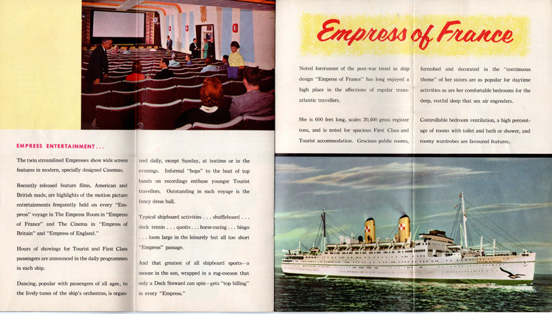 Various Ships - 1959 "Go White EMPRESS to Europe"