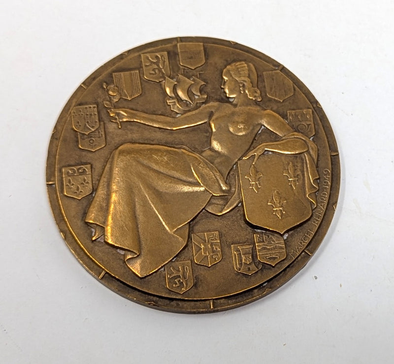 ILE DE FRANCE: 1927 - 2nd maiden voyage medallion from 1949