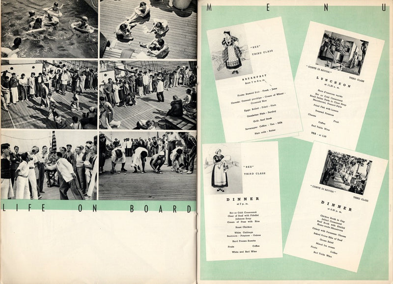 REX & CONTE DI SAVOIA: 1932 - Excellent Third Class interiors brochure