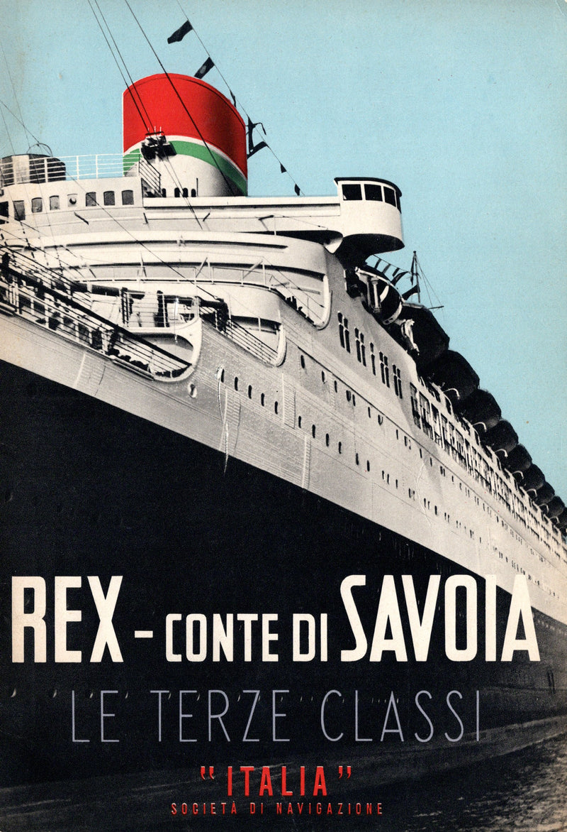 REX & CONTE DI SAVOIA: 1932 - Excellent Third Class interiors brochure