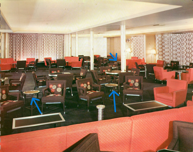 UNITED STATES: 1952 - Lovely cocktail table from Cabin Class Lounge
