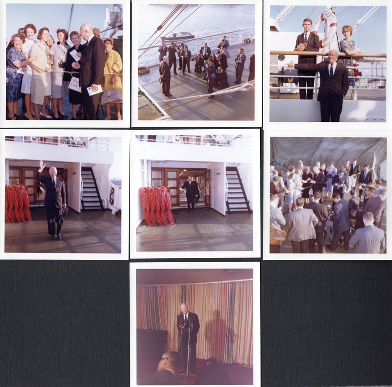 AMERICA: 1940 - 8 snapshots of President Eisenhower aboard in '62