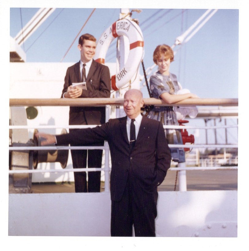 AMERICA: 1940 - 8 snapshots of President Eisenhower aboard in '62