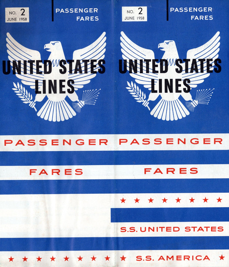 AMERICA & UNITED STATES - Detailed, 24-page 1958 passenger rates brochure