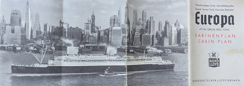 EUROPA: 1930 - Big deck plan booklet from 1937 with cabin photos