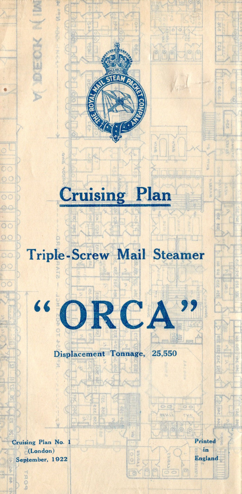 ORCA: 1918 - Pre-maiden voyage cruise deck plan from 1922