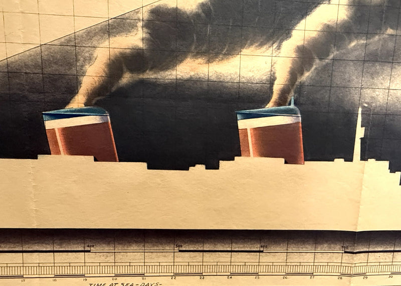 UNITED STATES: 1952 - Original Blue Riband chart & sketches by Gibbs & Cox draftsman #2