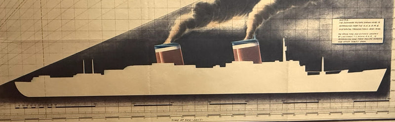 UNITED STATES: 1952 - Original Blue Riband chart & sketches by Gibbs & Cox draftsman #2