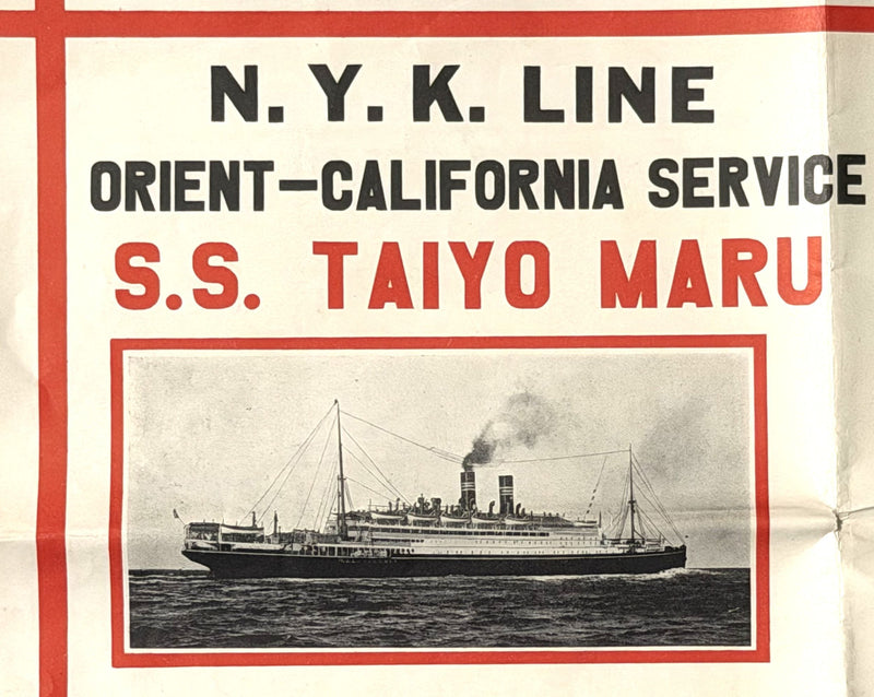 TAIYO MARU: 1911 - 3 class deck plan w/ photos from 1934
