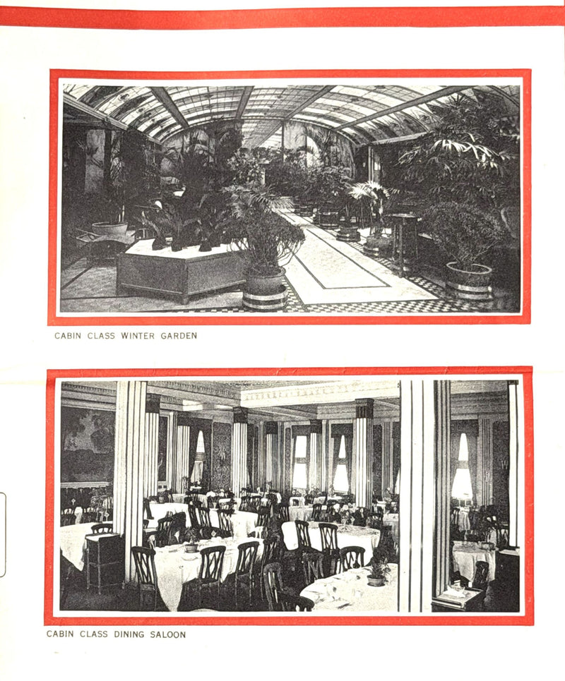TAIYO MARU: 1911 - 3 class deck plan w/ photos from 1934