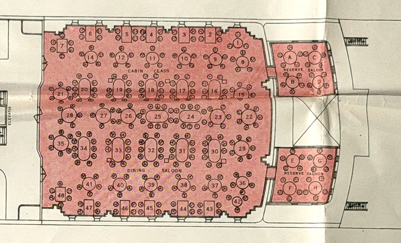 TAIYO MARU: 1911 - 3 class deck plan w/ photos from 1934