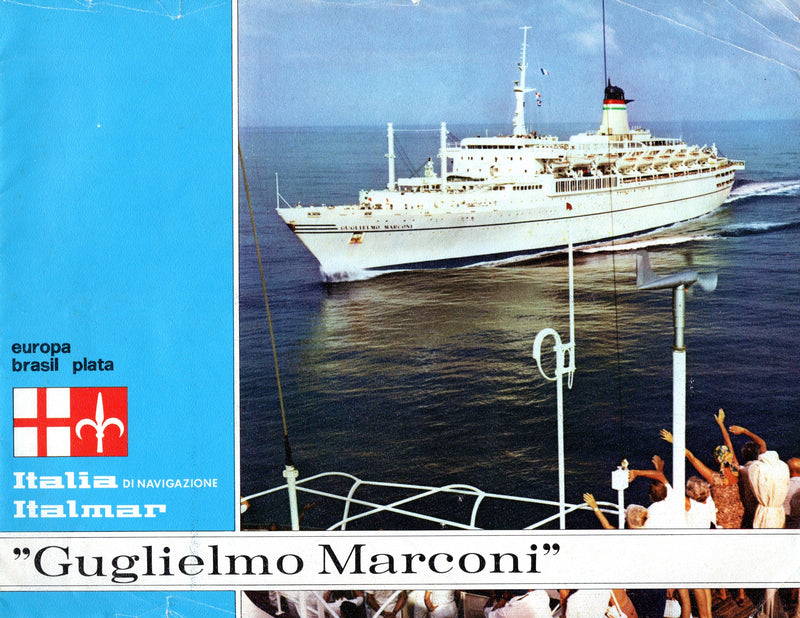 GUGLIELMO MARCONI: 1963 - Deluxe deck plan/interiors brochure in Spanish