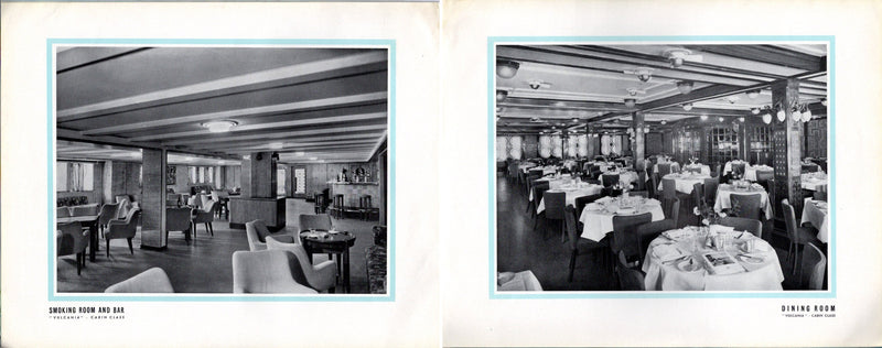 SATURNIA & VULCANIA - Circa 1950 deluxe First & Cabin Class interiors in French