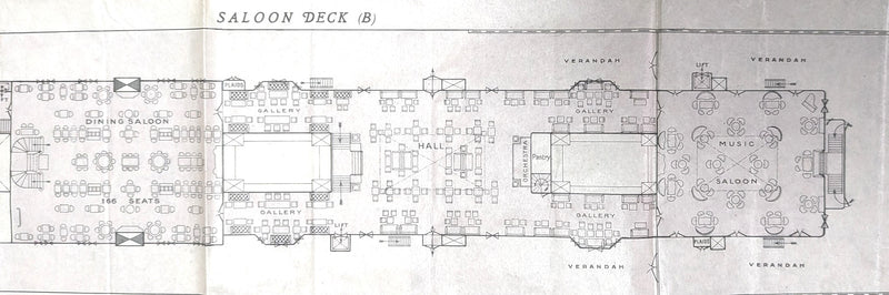 ROMA: 1926 - Large maiden year First Class tissue deck plan