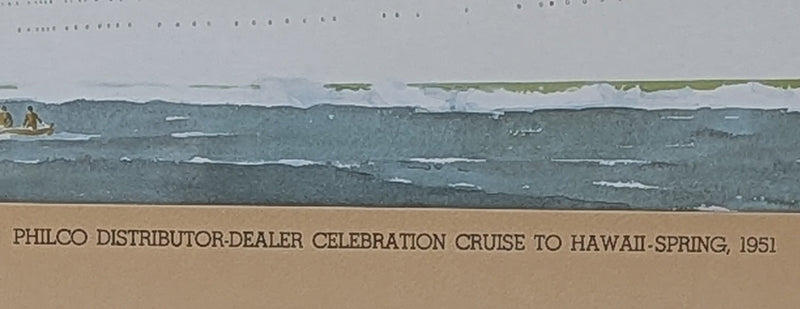 LURLINE: 1933 - Framed Neptune certificate from 1951 Philco sales cruise