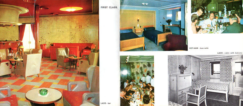 LAOS, VIET-NAM & CAMBODGE - Color interiors brochure from early 1960s