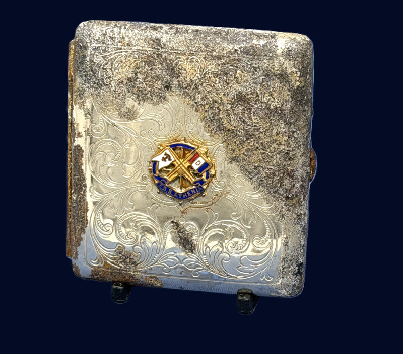 ATHENIA: 1923 - Souvenir cigarette case from disaster ship
