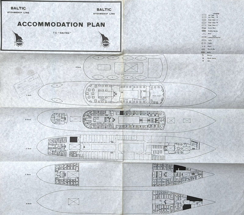 BALTIKA: 1940 - Deck plan from 1960s-70s