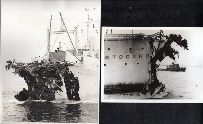 STOCKHOLM: 1948 - 2 original Moran wreckage photos from Braynard Collection