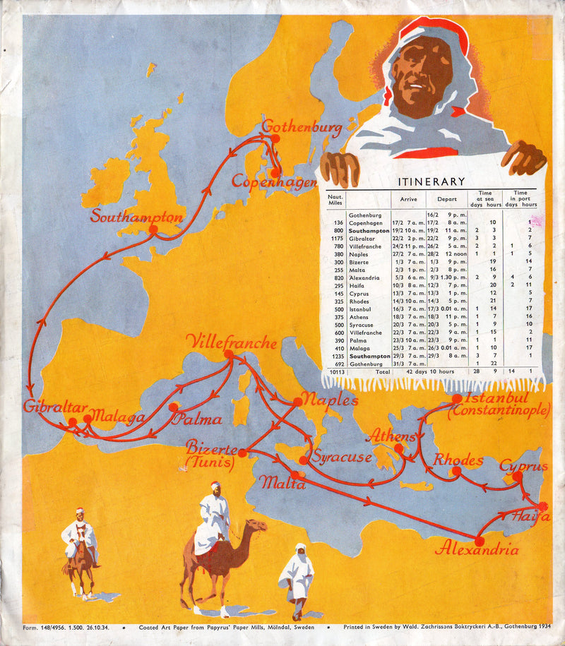 GRIPSHOLM: 1925 - Big 1935 cruise plan w/ deck plans & interior photos