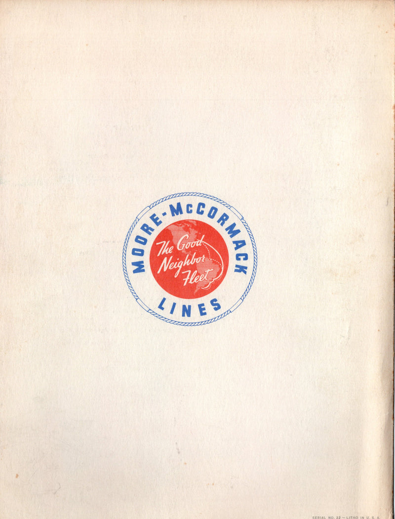 BRASIL: 1958 - Maiden voyage 1st night dinner menu