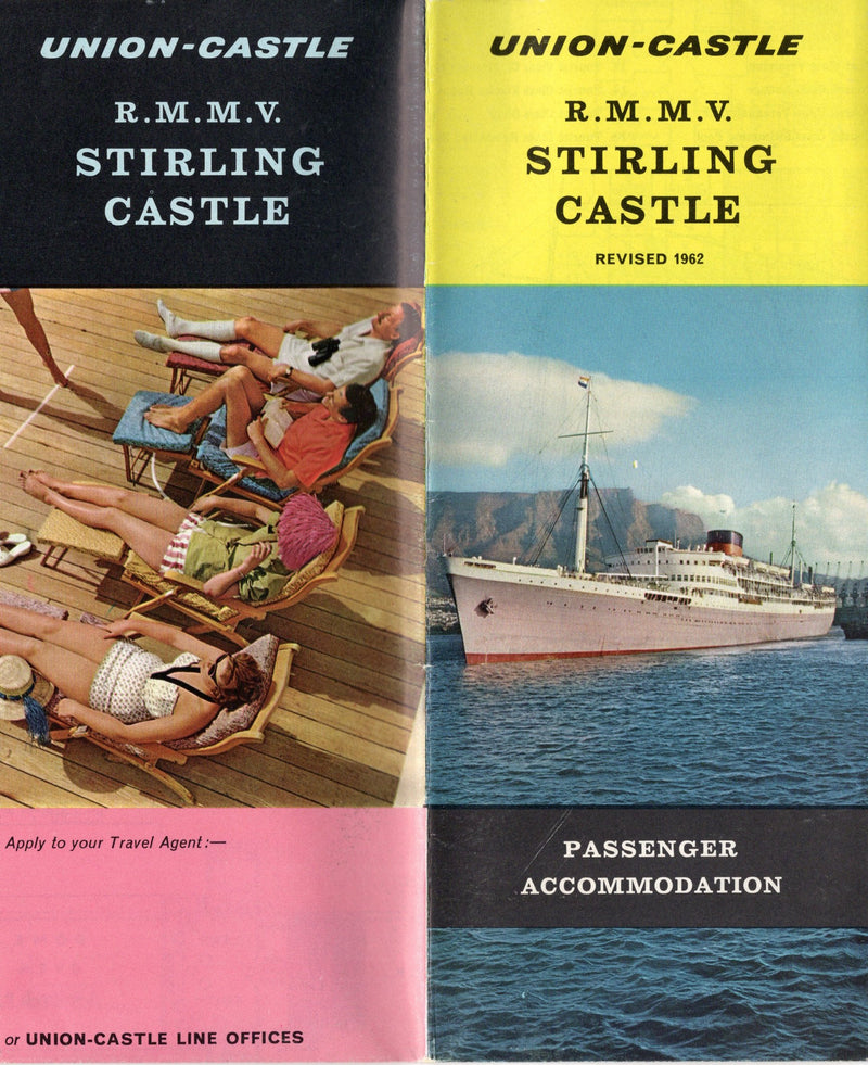 STIRLING CASTLE: 1936 - Full color First & Tourist class deck plan