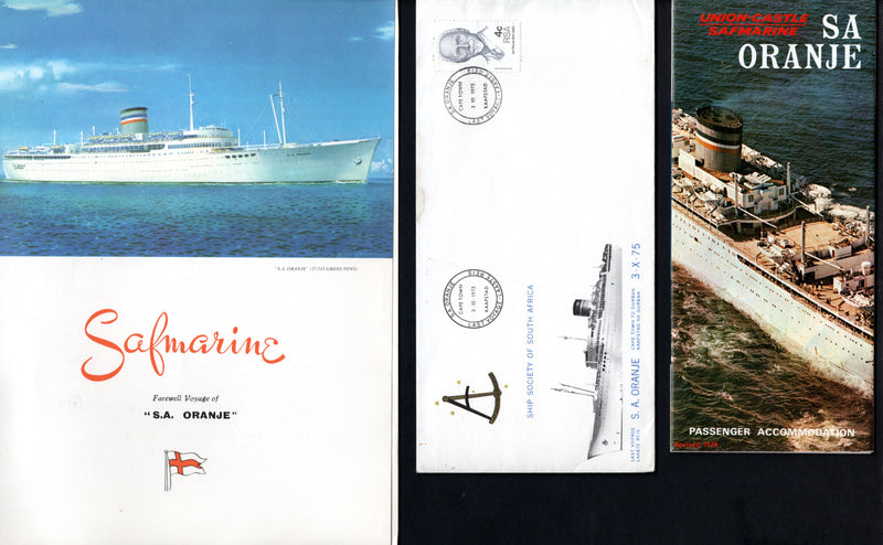 S.A. ORANJE: 1948 - Final voyage mementoes