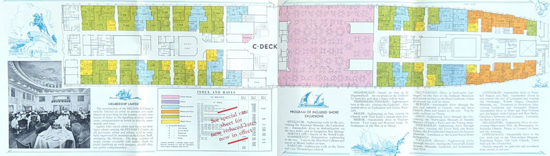RELIANCE: 1920 - 1932 North Cape brochure w/ detailed deck plans & interiors