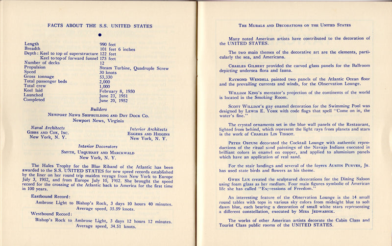 UNITED STATES: 1952 - Busy First Class pax list Aug. 20, 1959