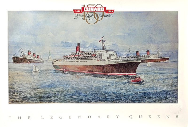 QUEEN MARY, QUEEN ELIZABETH & QE2 - Limited Edition 150th anniversary print