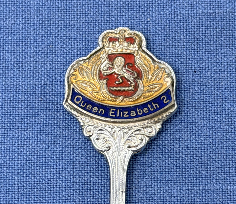 QE2: 1969 - Souvenir spoon w/ medallion