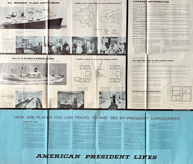 Various Ships - 1956 American President Lines "Cargoliner Cruises"