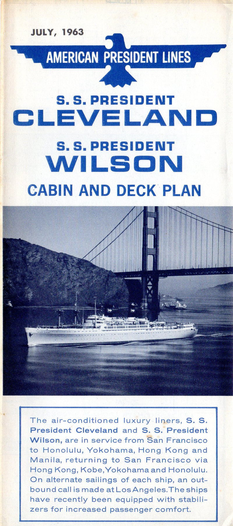 PRESIDENT CLEVELAND & PRESIDENT WILSON - Deck plan w/ 16 photos