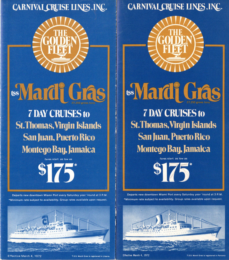 MARDI GRAS: 1961 - Carnival's first 2 brochures & the birth of an empire