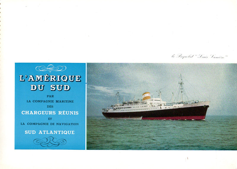 Various Ships -  Chargeurs Reunis spiral-bound interiors brochure from 1950s